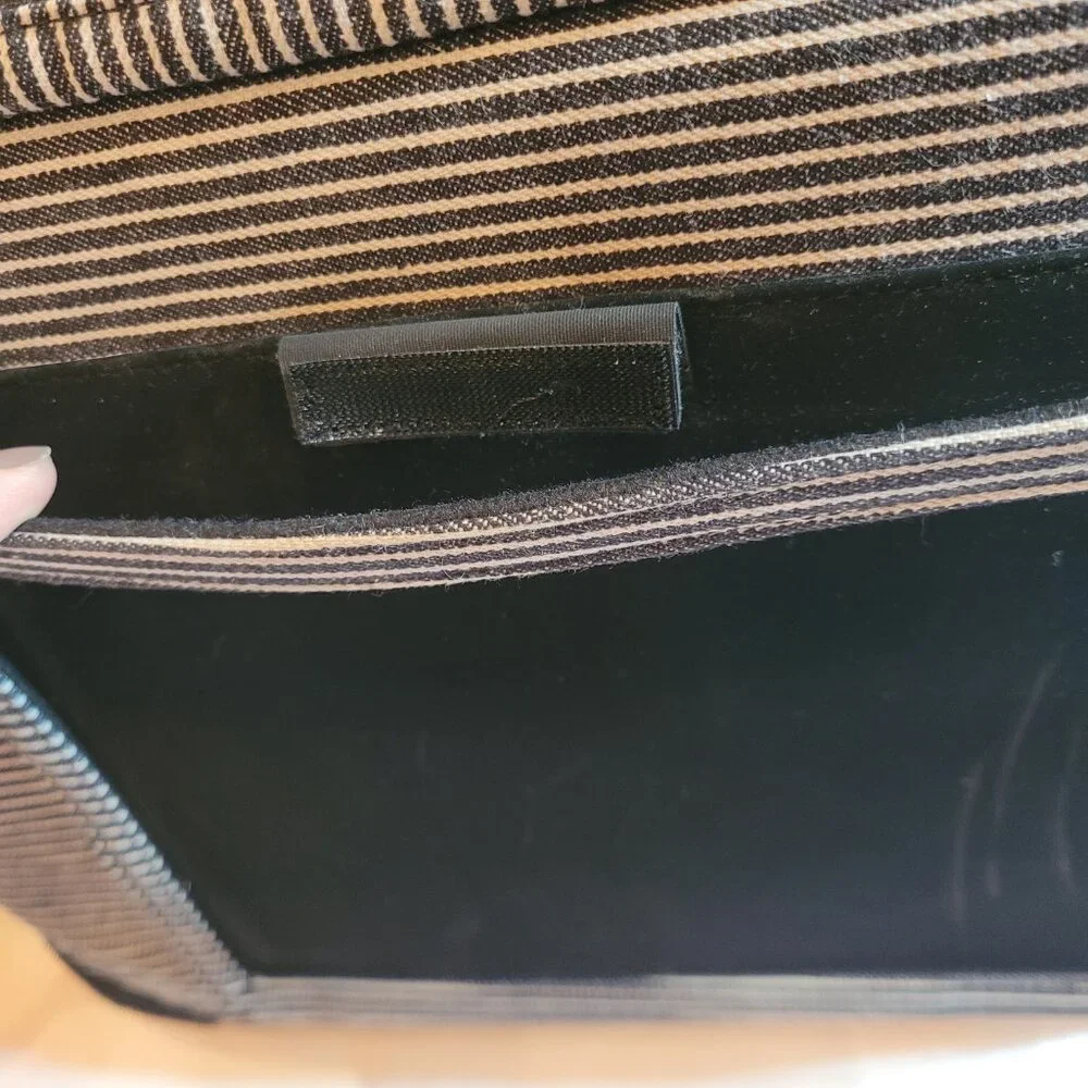 Hex Laptop Messenger Bag Navy and White Stripes